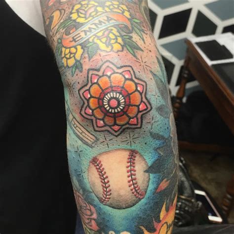 Baseball tattoo sleeve